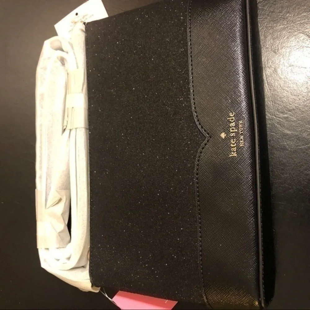 Kate Spade Black Glitter Crossbody Bag Evening Purse NWT